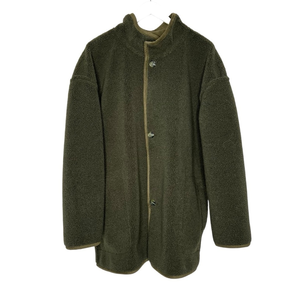 SPANX Reversible Faux Suede and Fleece Jacket Utility Green Size 2X - Picture 6 of 13